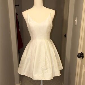 Chic White Spaghetti Strap Mini Dress